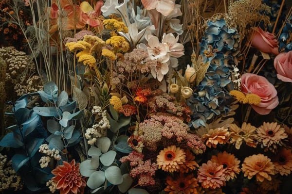 Dried flower arrangements