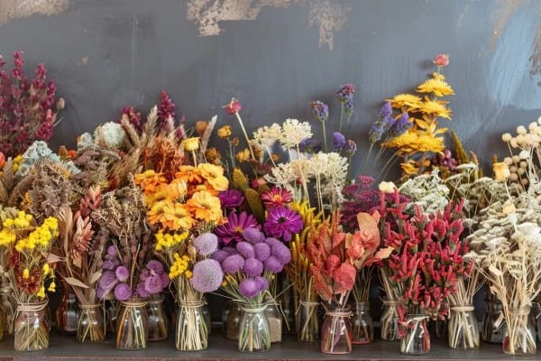 Dried flower arrangements