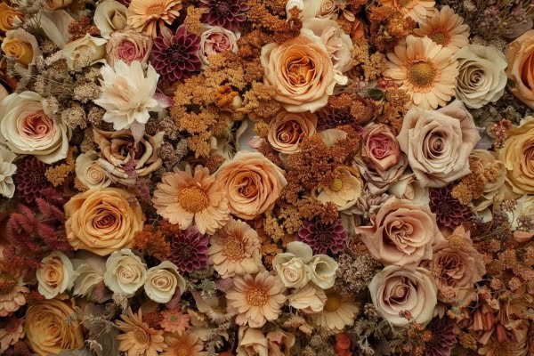 Dried flower wall