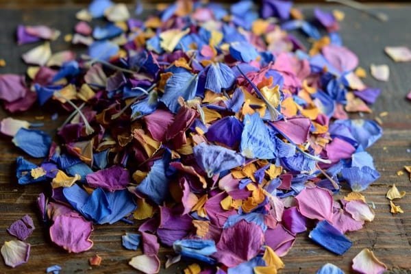 Dried petal confetti