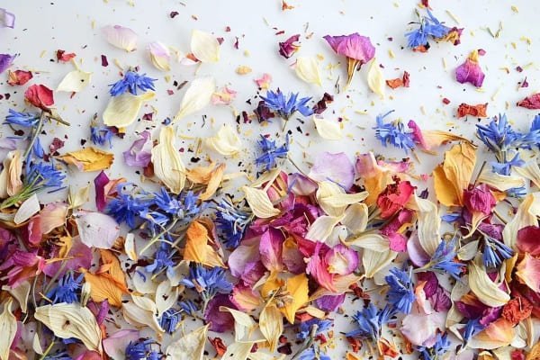 Dried petal confetti