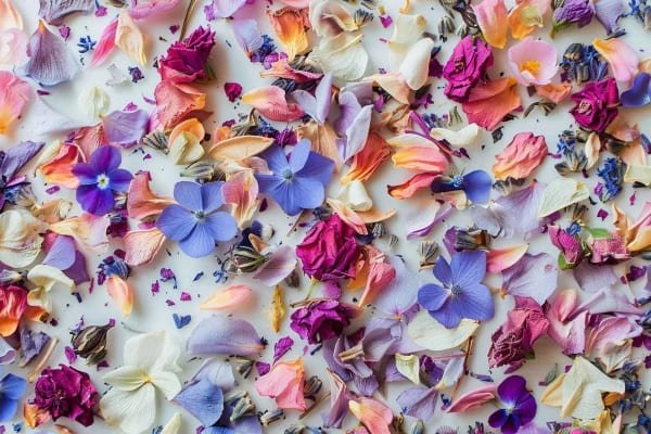Dried flower petals